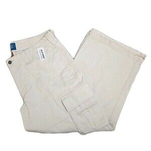 NWT Old Navy 90’s Baggy Cargo Pants Reissue Women’s 12P Mid Rise Wide-Leg Ivory